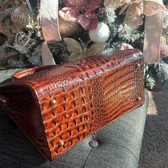Brahmin Pecan Croc-Embossed Satchel - Picture 10 of 12